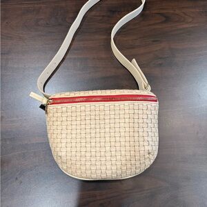 Clare V. Woven Beige Fanny Pack Crossbody Bag